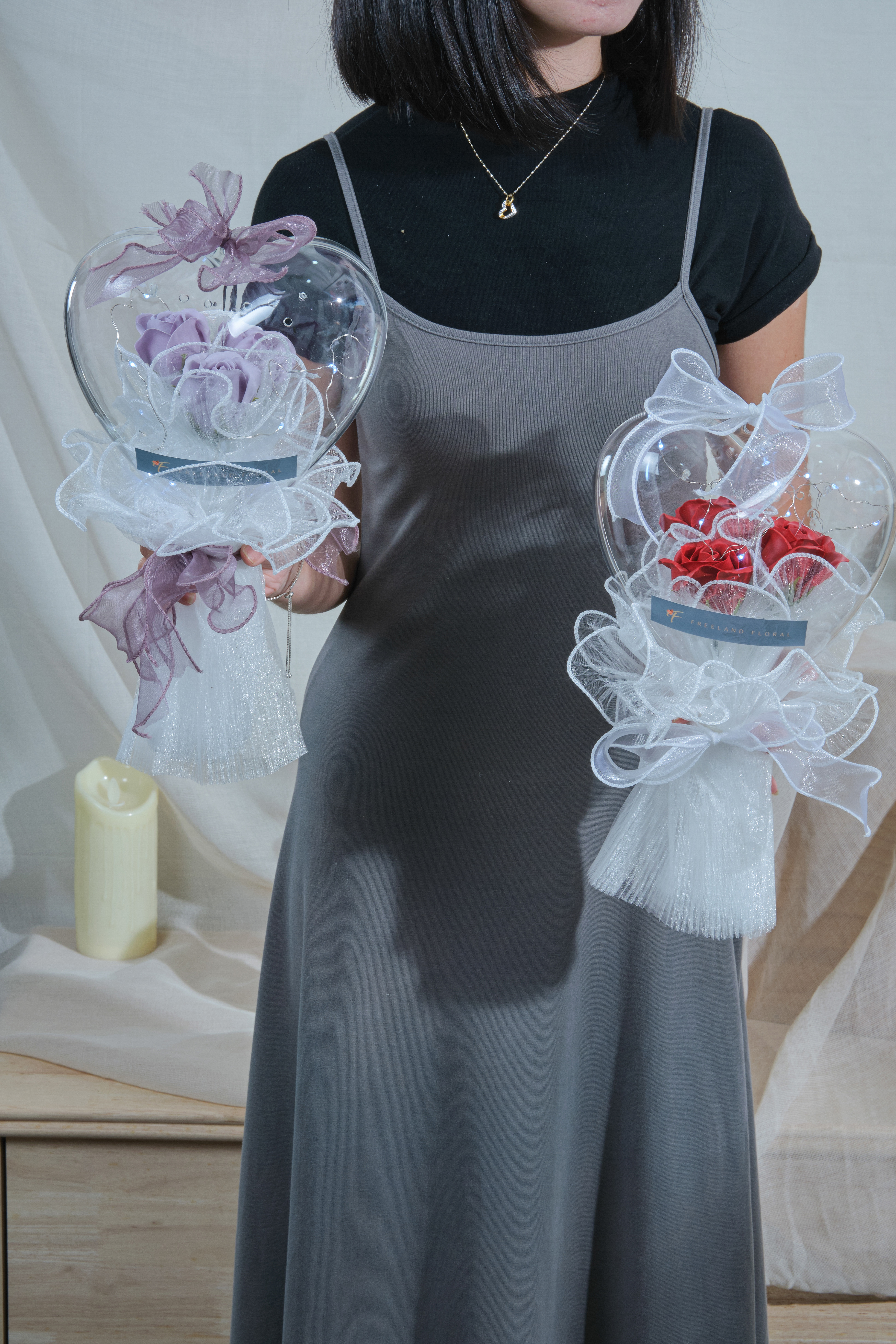 Love-shaped Acrylic Bouquet - Freeland Floral thumbnail 1